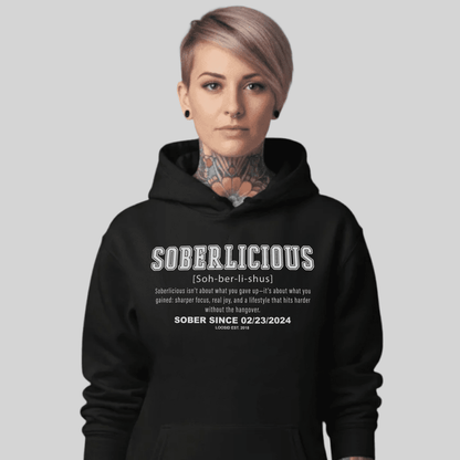 Women's Soberlicious Definition Hoodie w/ Custom Sobriety Date