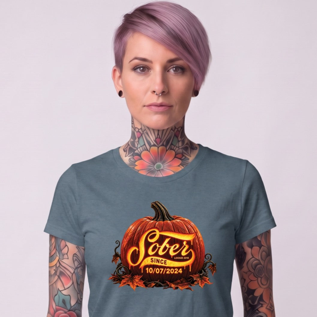 Sober T Shirt | Women's Sober Since Pumpkin