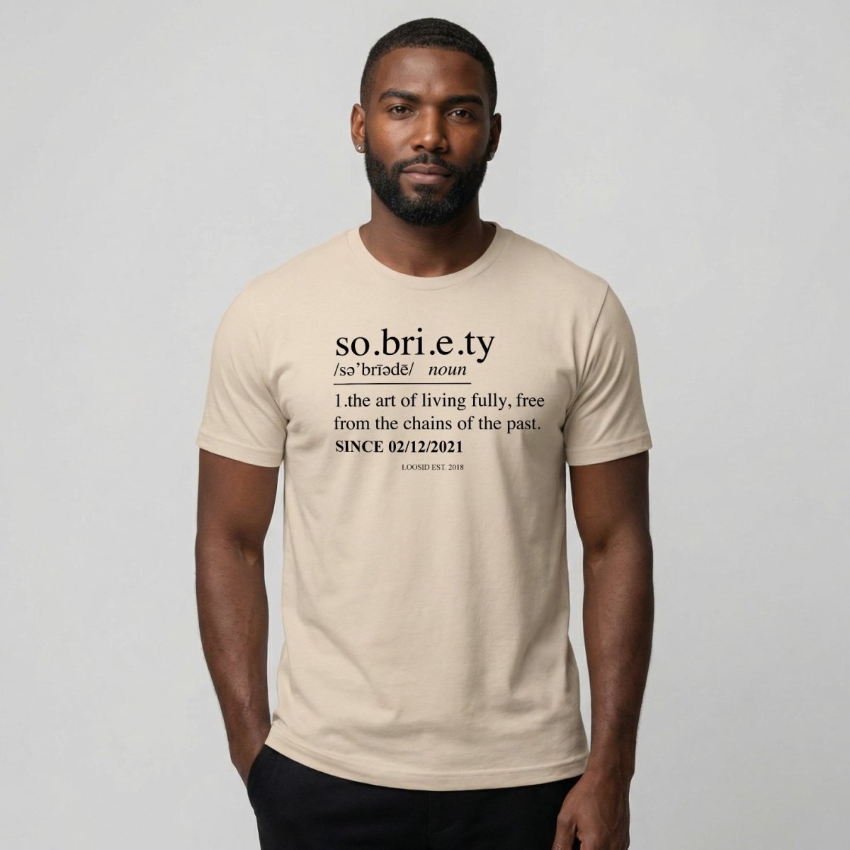Sober T Shirt | Sobriety Definition Men's Graphic Tee for Recovery