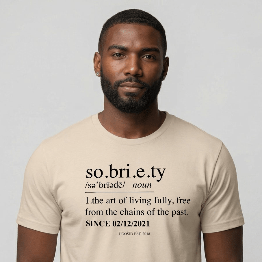Sober T Shirt | Sobriety Definition Men's Graphic Tee for Recovery
