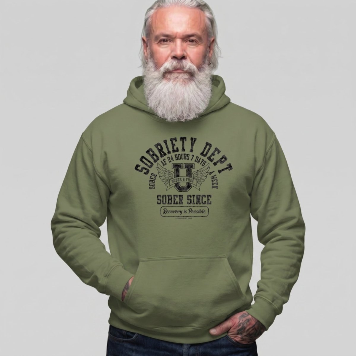 Recovery Hoodie | Men's Sobriety Dept 24/7