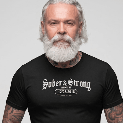 Sober T Shirt | Men's Old School Sober & Strong Tee