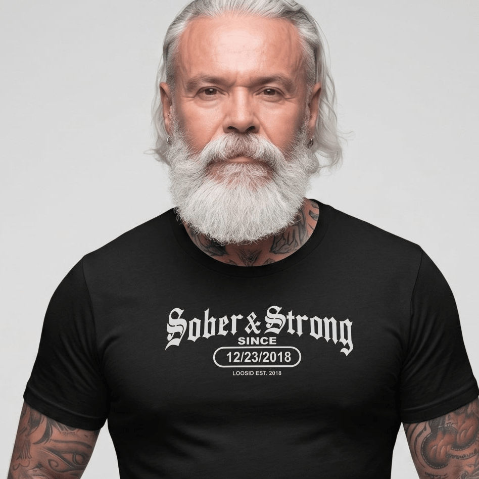 Sober T Shirt | Men's Old School Sober & Strong Tee