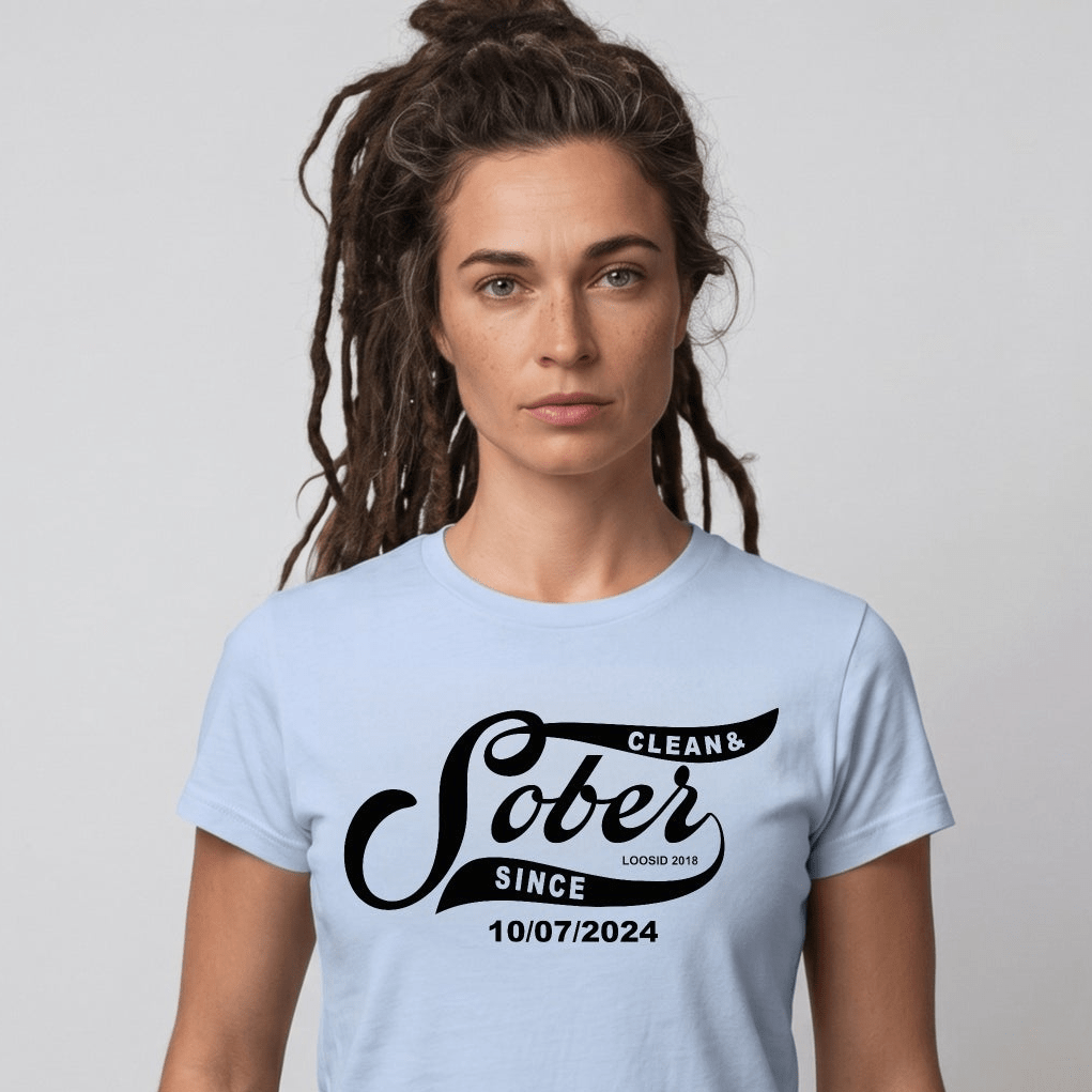 Sober T Shirt | Women’s Sober Since Top with Personalized Date