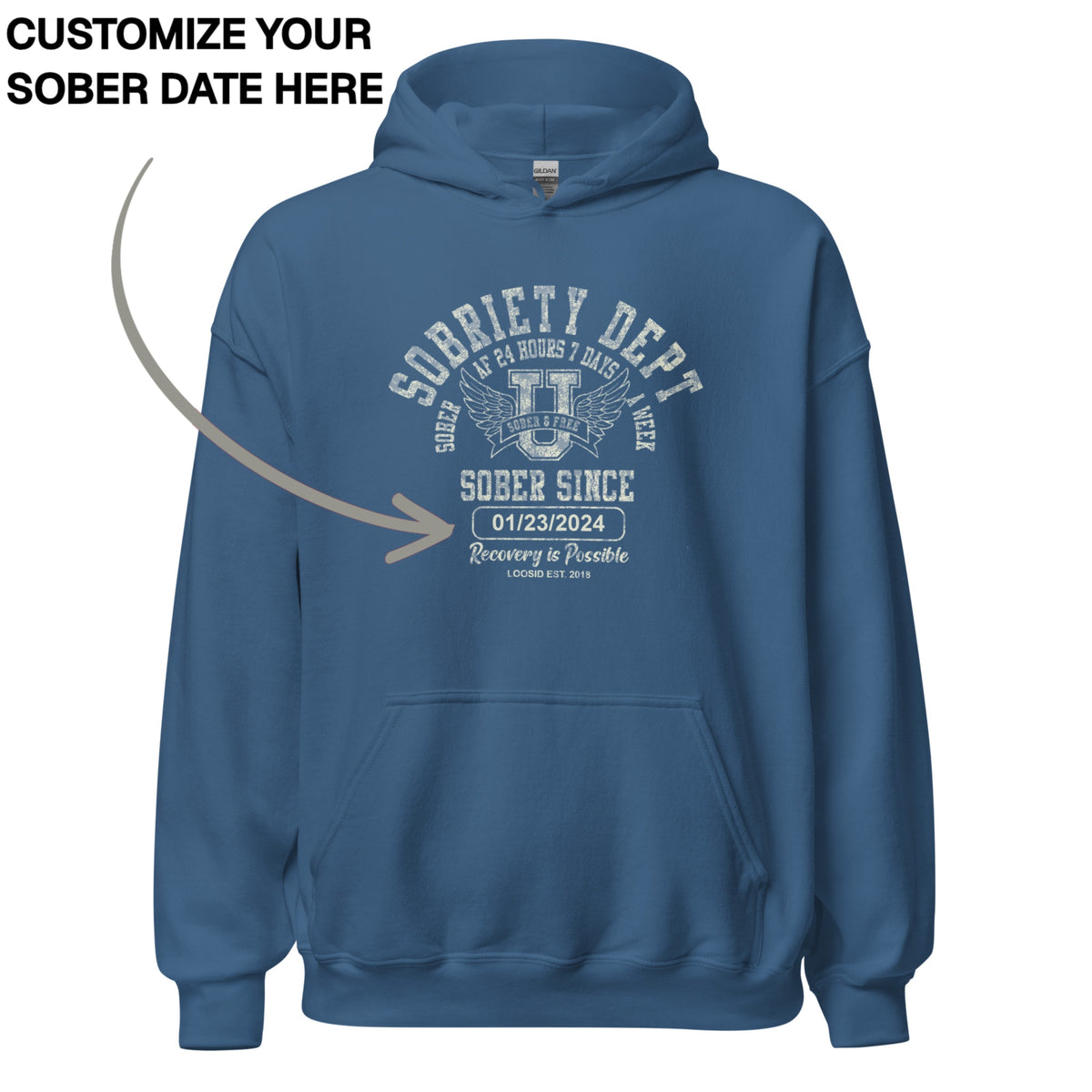Recovery Hoodie | Men's Sobriety Dept 24/7