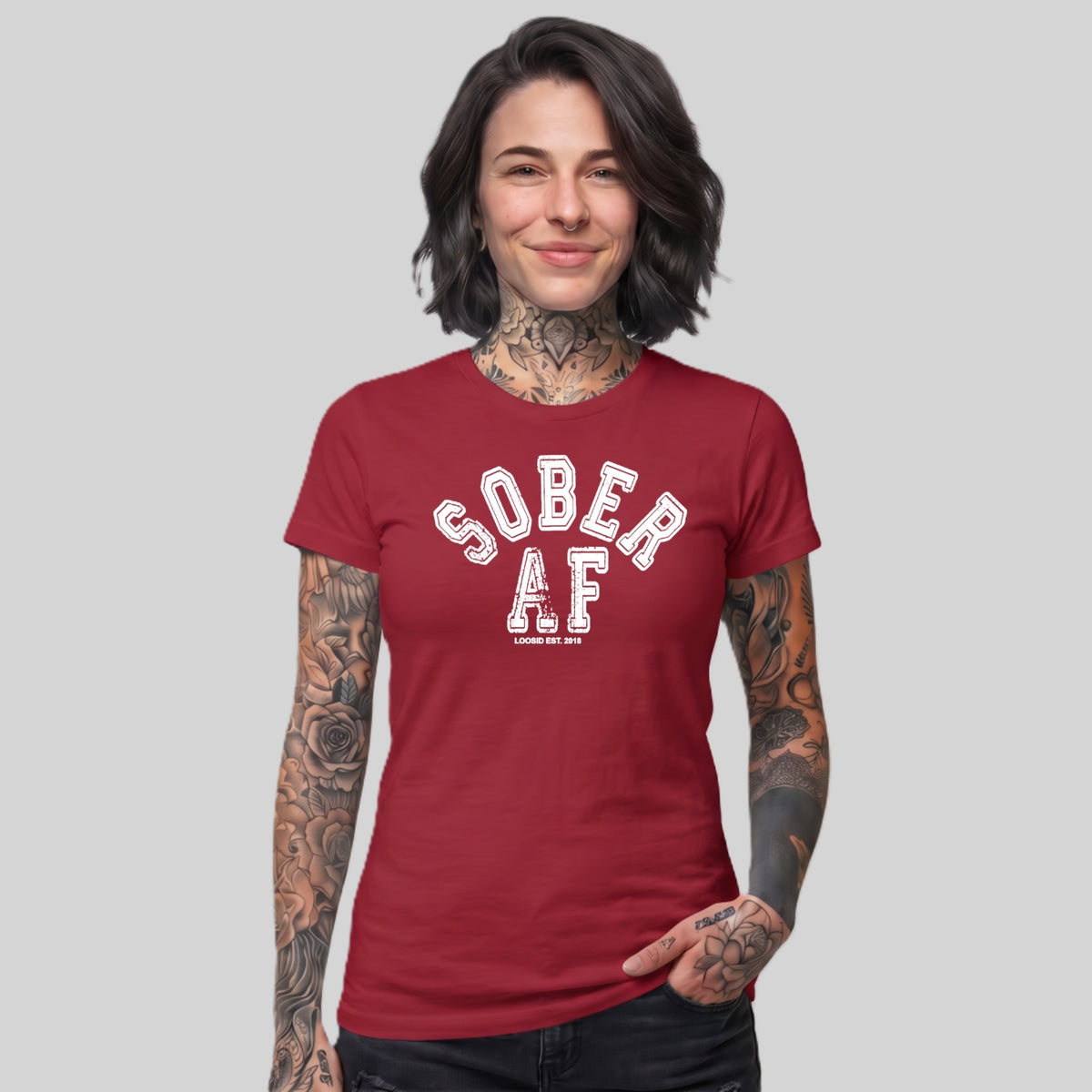 Sober T Shirt | Women's Sober AF Collegiate
