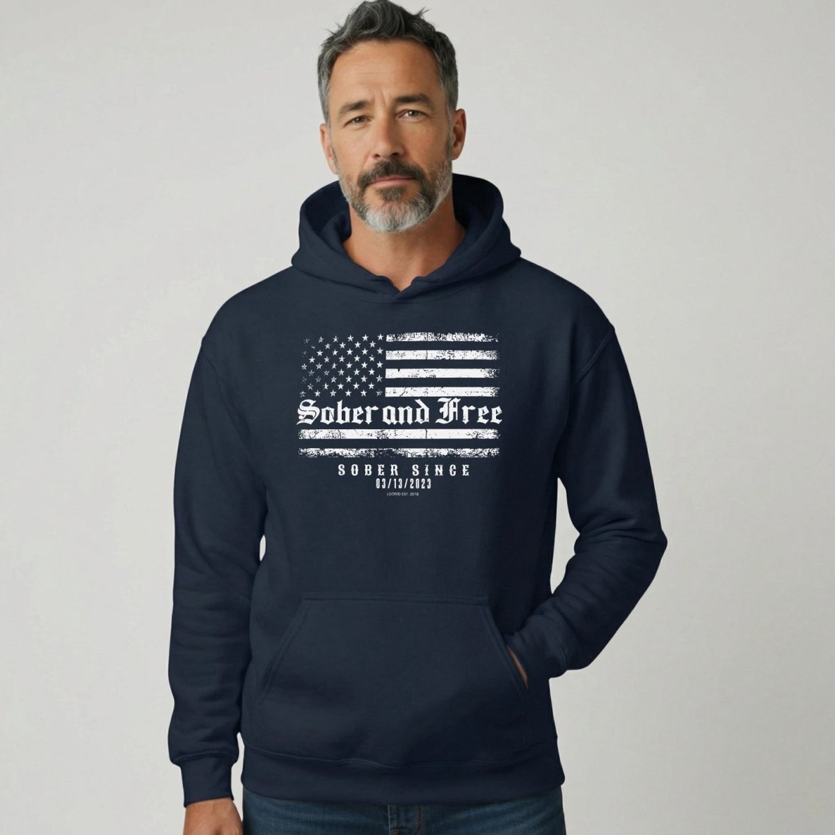 Recovery Hoodie | Sober and Free Custom Sobriety Date Hoodie