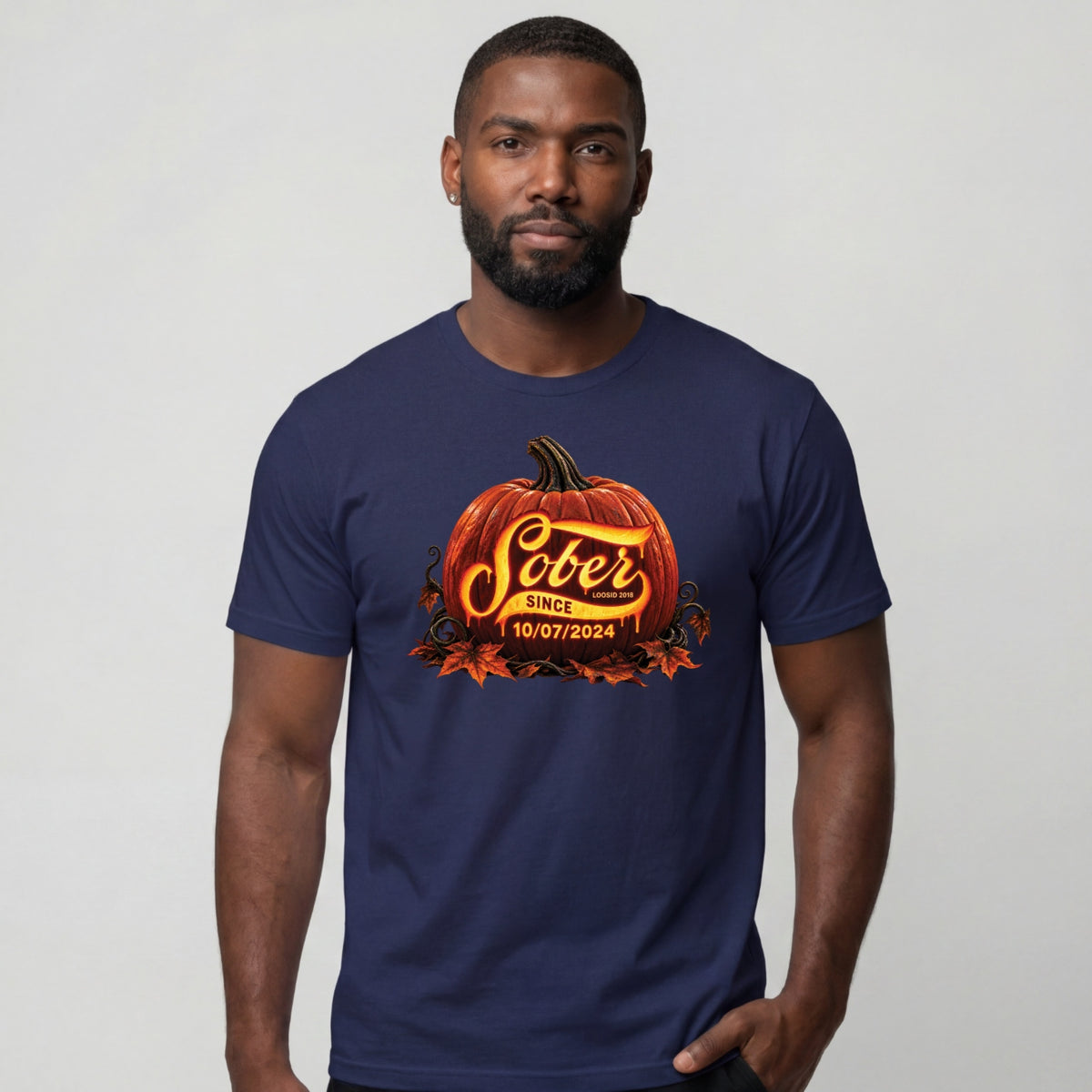 Sober T Shirt | Men's Sober Since Pumpkin