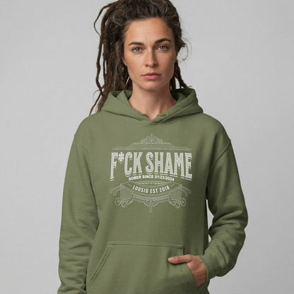 F*ck Shame Recovery Hoodie back view (view 37)