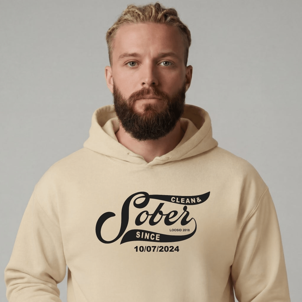 Recovery Hoodie | Sober Since Men's Hoodie with Custom Sobriety Date