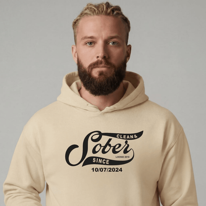 Recovery Hoodie | Sober Since Men's Hoodie with Custom Sobriety Date