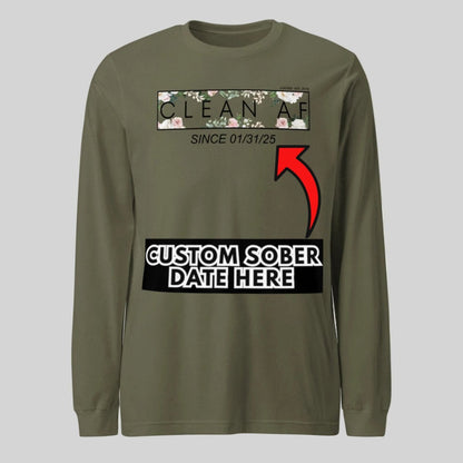 Clean AF Flower Long Sleeve Sober T Shirt product photo (view 20)