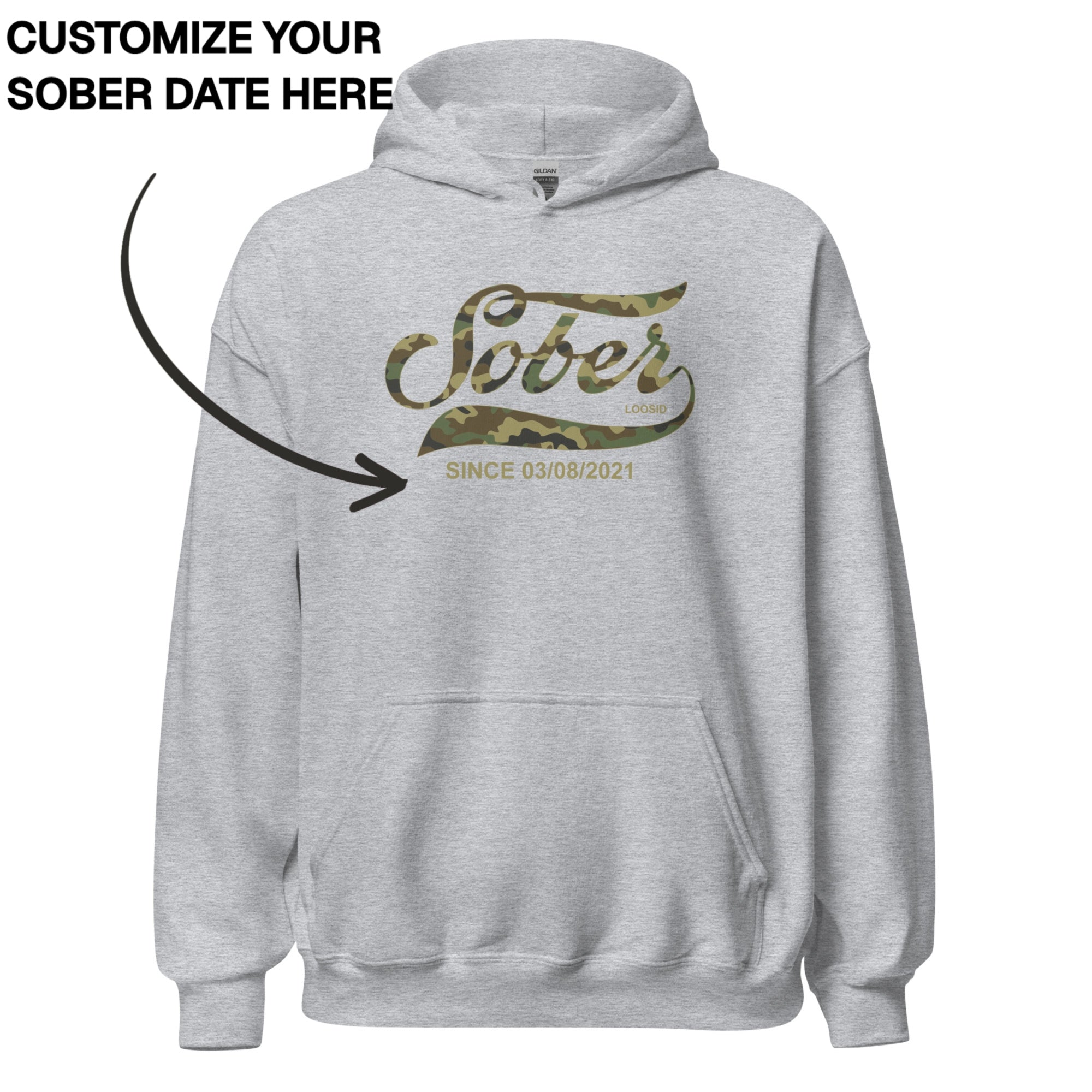 Recovery Hoodie | Men's Sober Since Camo