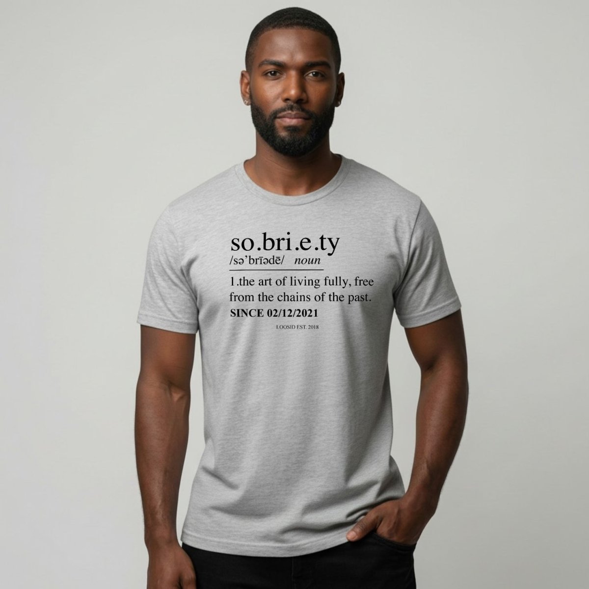 Sober T Shirt | Sobriety Definition Men's Graphic Tee for Recovery