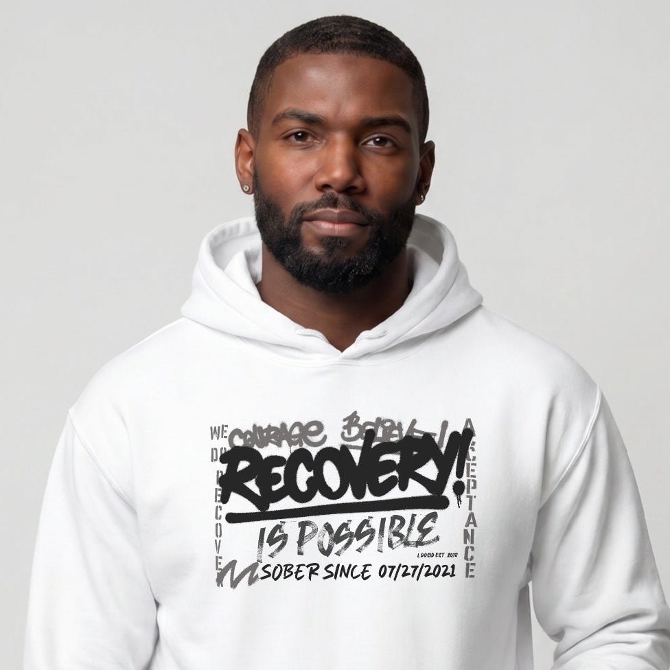 Recovery Hoodie | Men's Recovery Is Possible Hoodie with Date