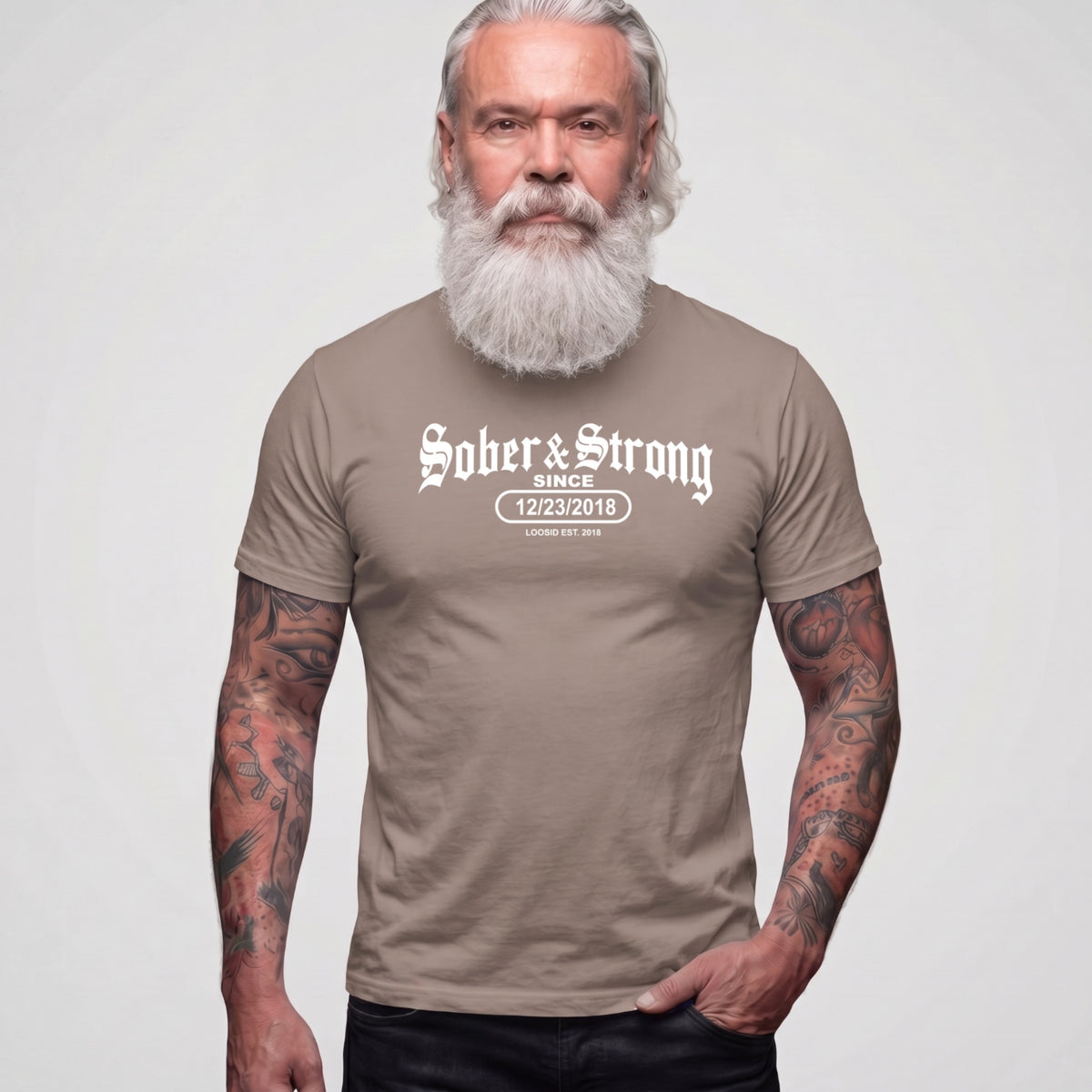 Sober T Shirt | Men's Old School Sober & Strong