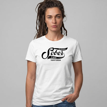 Sober T Shirt | Women's Sober Since Top with Personalized Date
