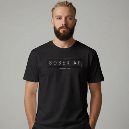 Sober T Shirt | Sober AF Men's Tee for Strength and Recovery