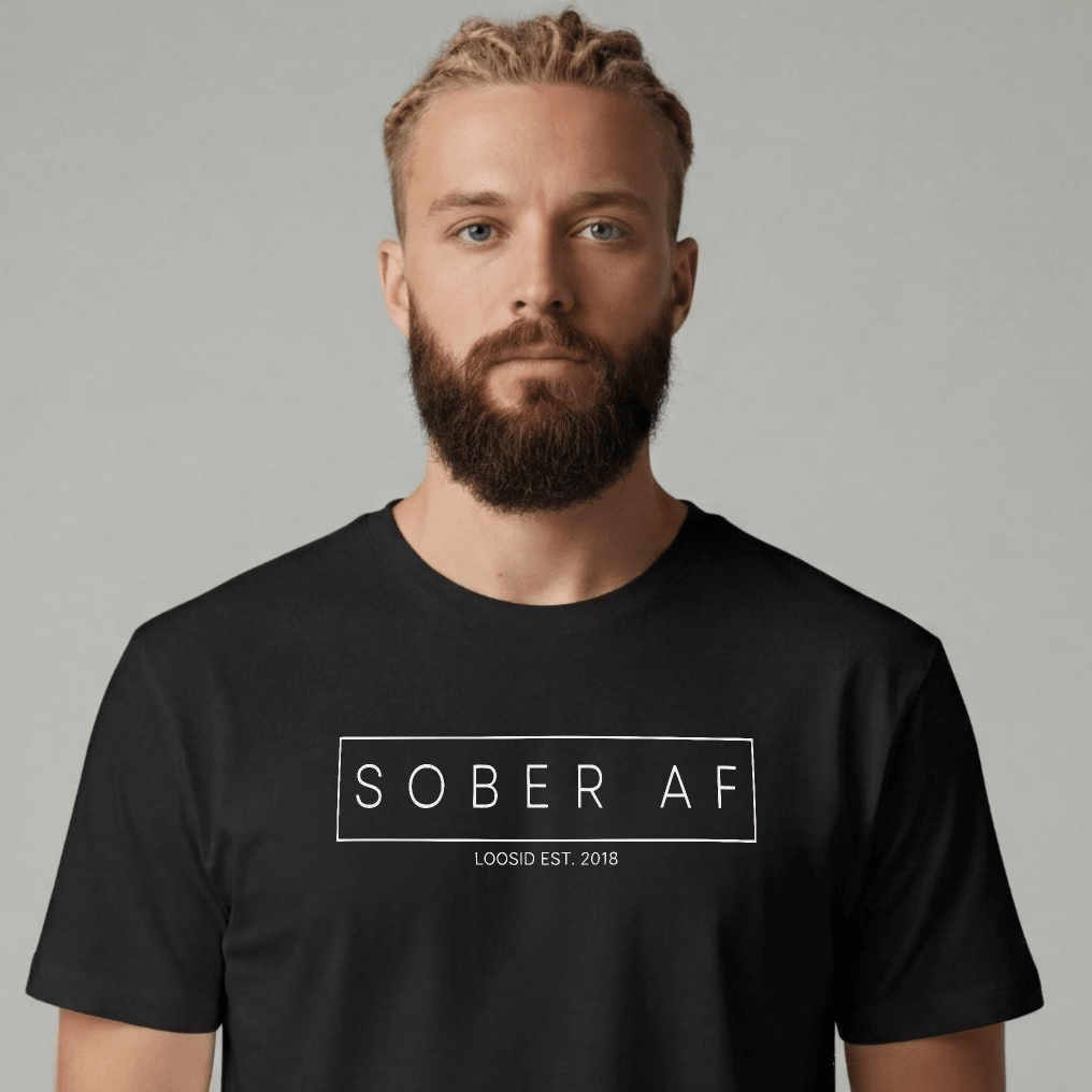 Sober T Shirt | Sober AF Men's Tee for Strength and Recovery