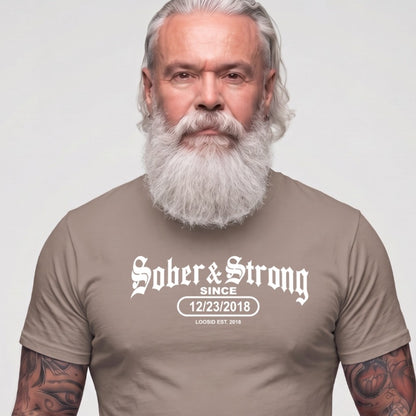 Sober T Shirt | Men's Old School Sober & Strong