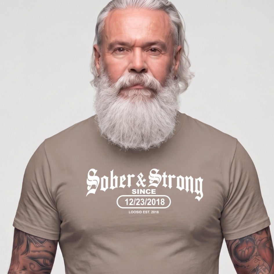 Sober T Shirt | Men's Old School Sober & Strong