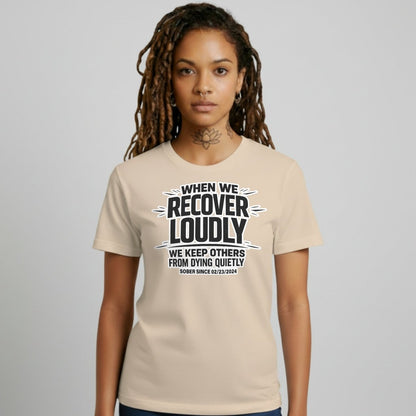 We Do Recover Sober T Shirt fit detail (view 19)