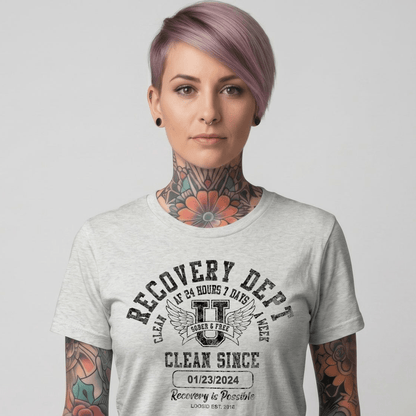 Clean Since Sobriety Sober T Shirt packaging detail (view 18)