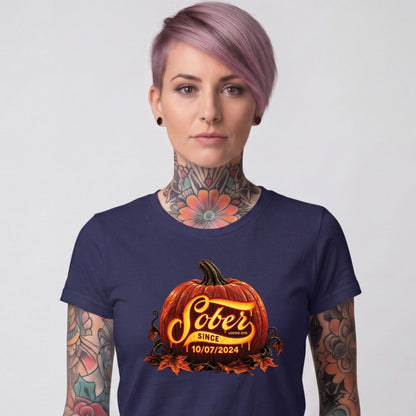 Sober T Shirt | Women's Sober Since Pumpkin