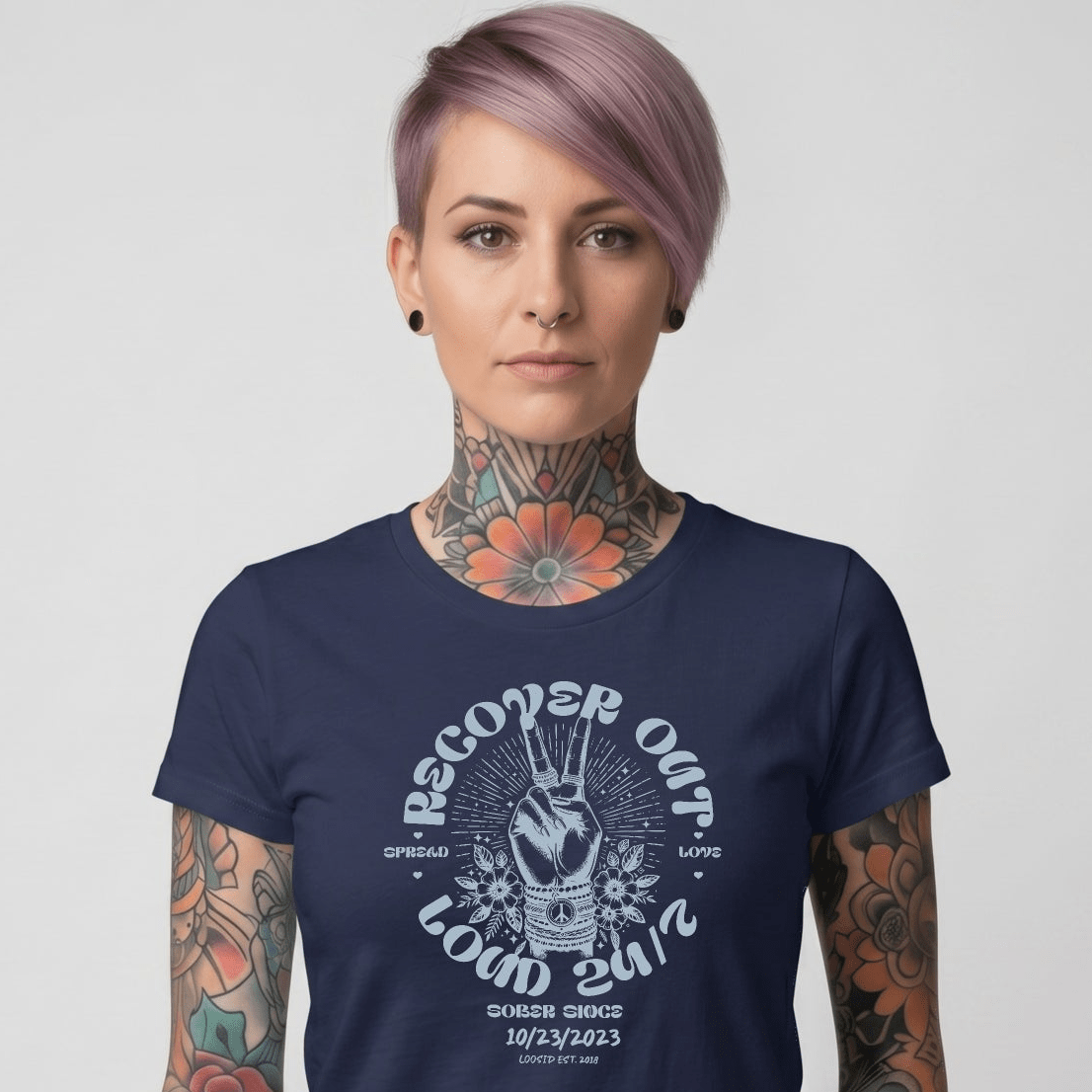 Recover Out Loud Women's Personalized Sober T Shirt