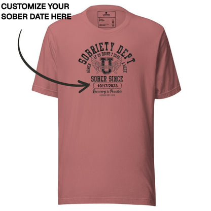 Sober T Shirt | Women's Sobriety Dept 24/7
