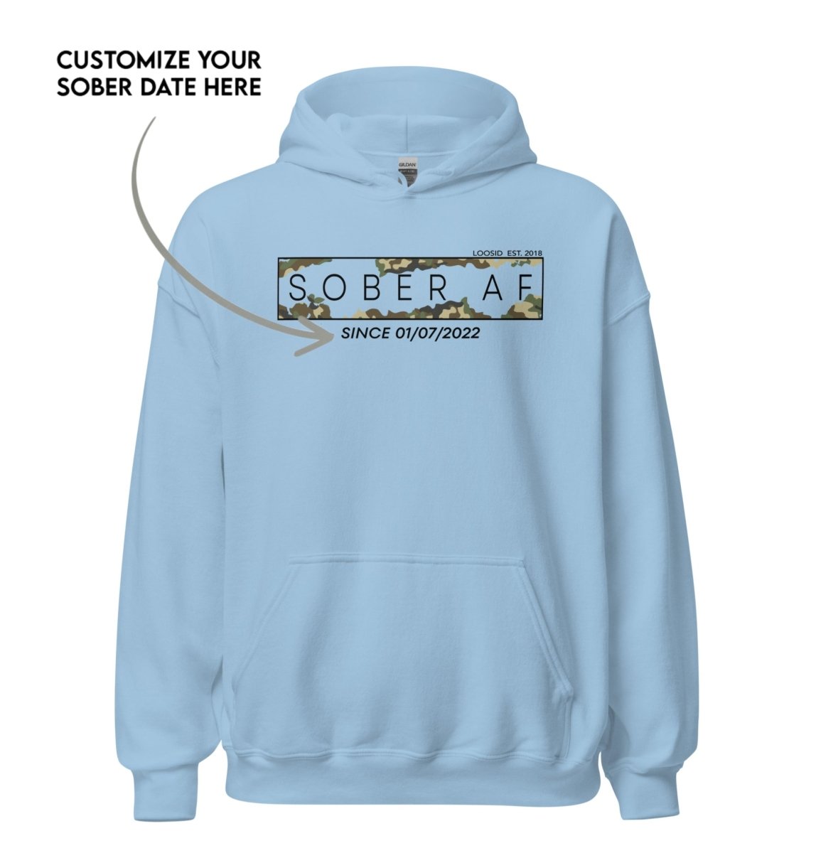 Recovery Hoodie | Unisex Sober AF Camo