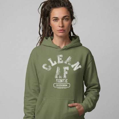 Clean AF Since Recovery Hoodie side view (view 16)