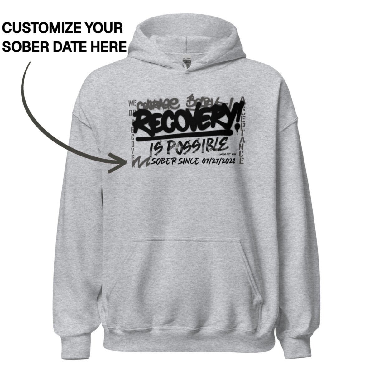 Recovery Hoodie | Women's Personalized Recovery Is Possible Hoodie