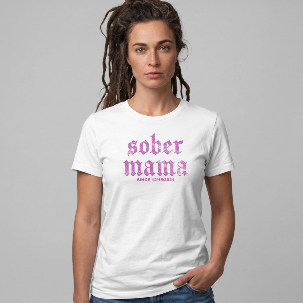 Sober Mama Women's Personalized Sober T Shirt