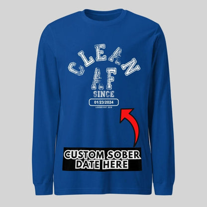Clean AF Long Sleeve Sober T Shirt product photo (view 20)