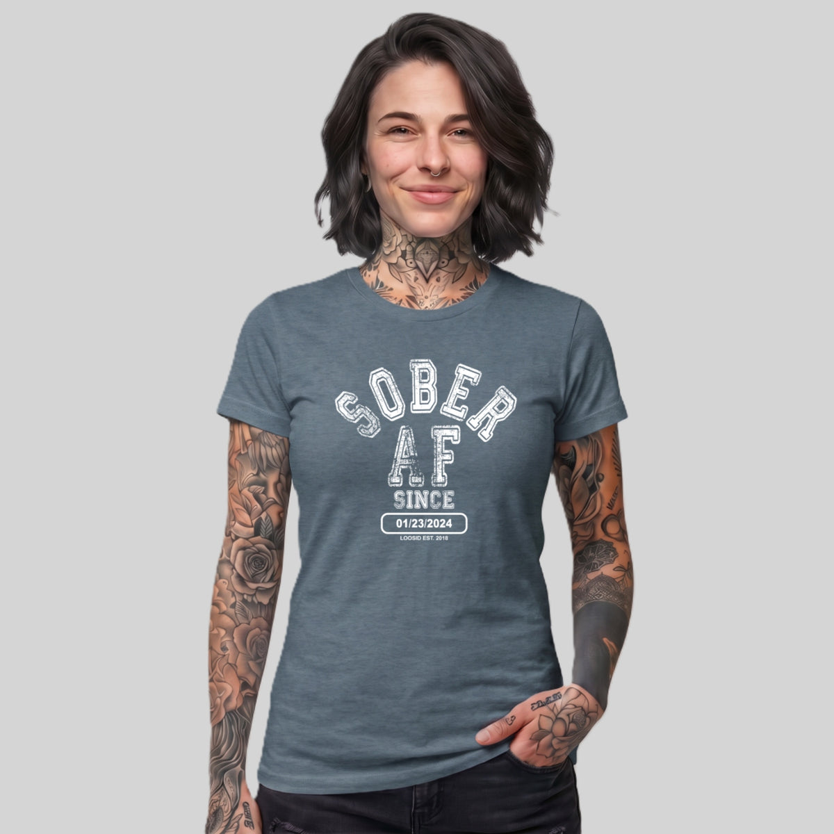 Sober T Shirt | Women's Sober AF Collegiate