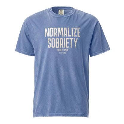 Sober T Shirt | Men's Washed Normalize Sobriety Garment-Dyed Tee