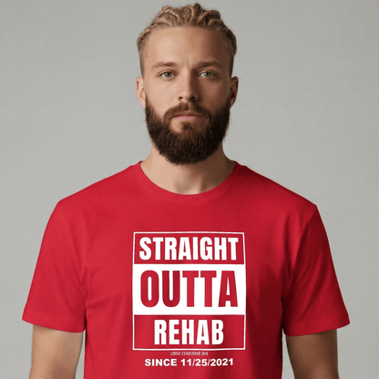 Sober T Shirt | Men's Straight Outta Rehab Tee