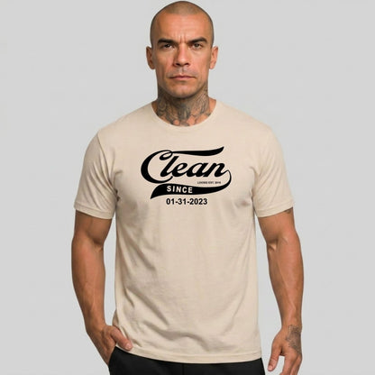 Clean Since Tee with Personalized Sobriety Date | Sober T Shirt