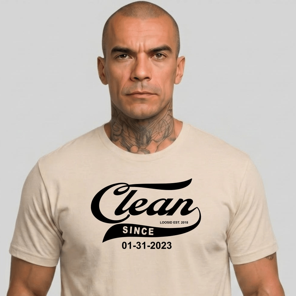Clean Since Tee with Personalized Sobriety Date | Sober T Shirt