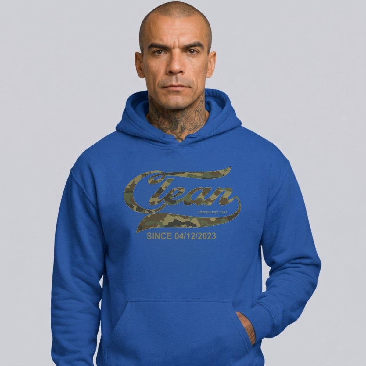 Clean Since Camo Recovery Hoodie flat lay styled image (view 13)