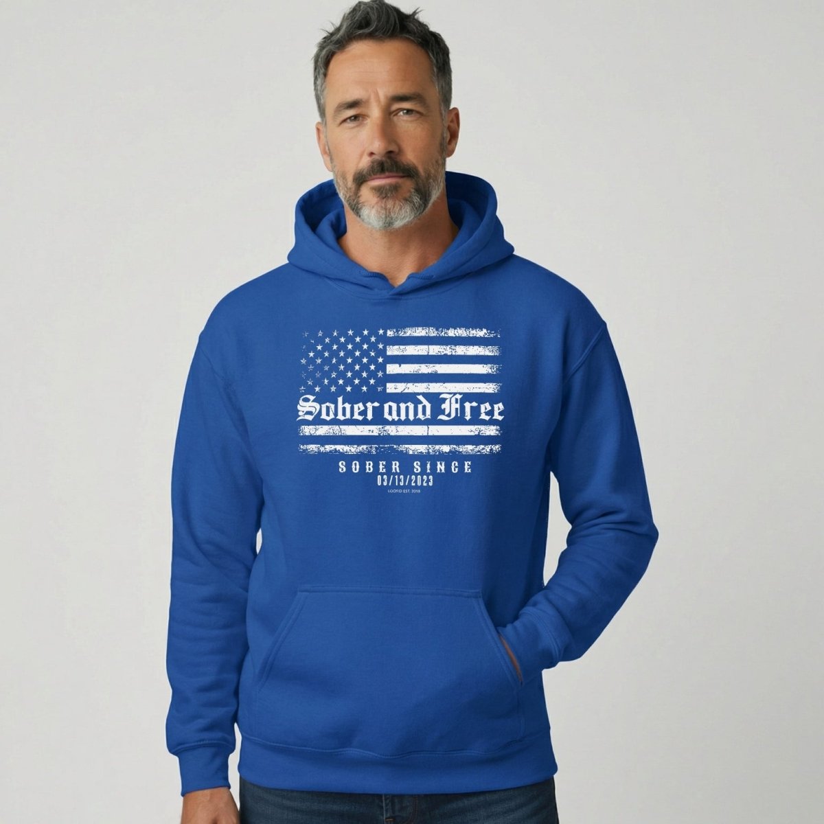Recovery Hoodie | Sober and Free Custom Sobriety Date Hoodie