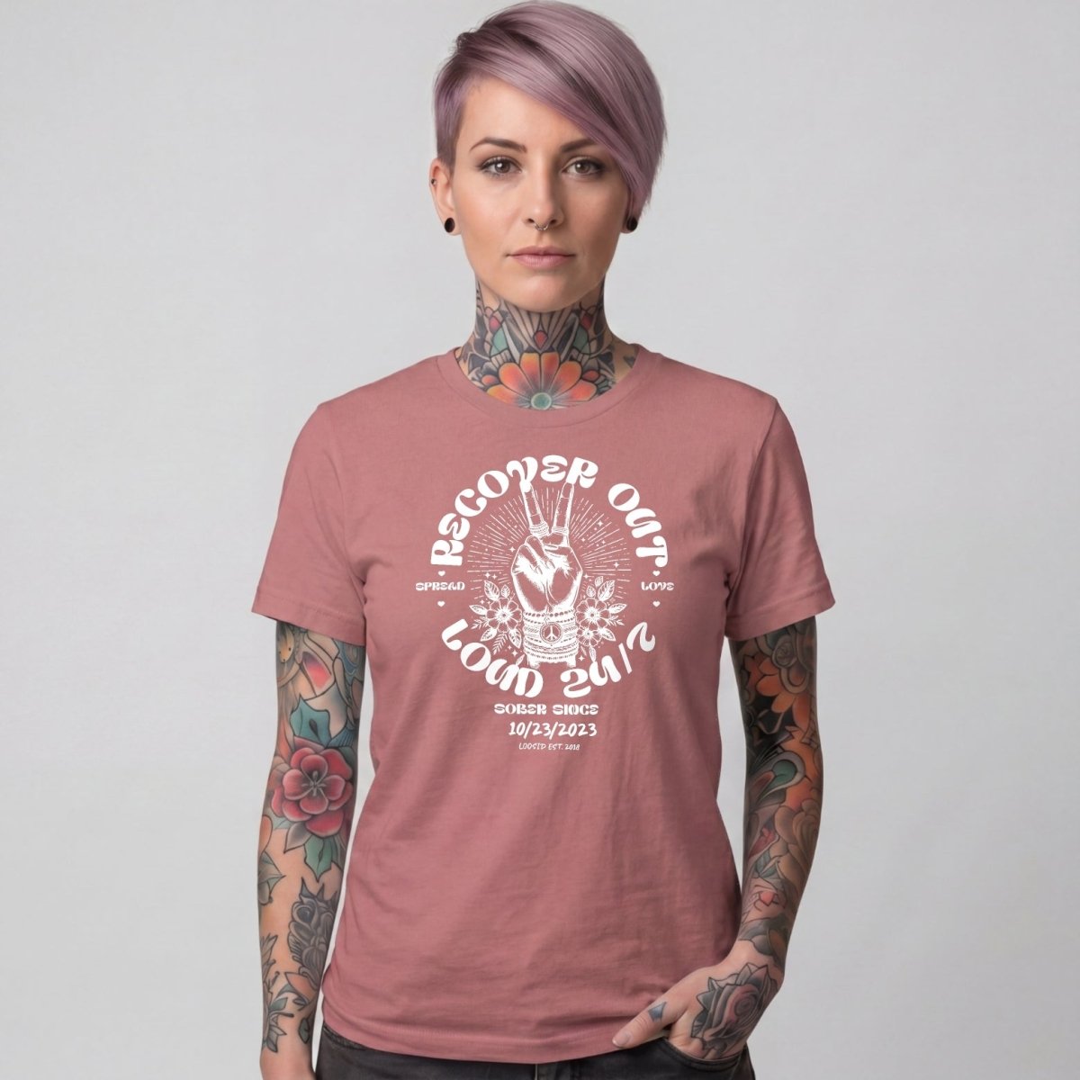 Recover Out Loud Women's Personalized Sober T Shirt
