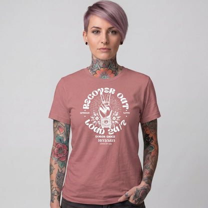 Recover Out Loud Women's Personalized Sober T Shirt