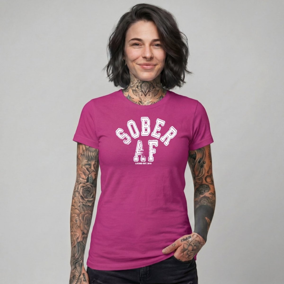 Sober T Shirt | Women's Sober AF Collegiate