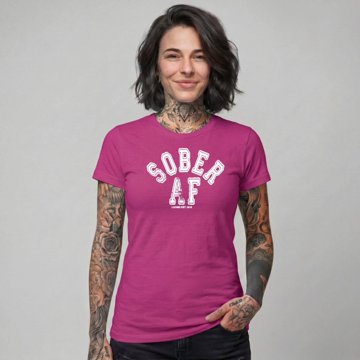 Sober T Shirt | Women's Sober AF Collegiate