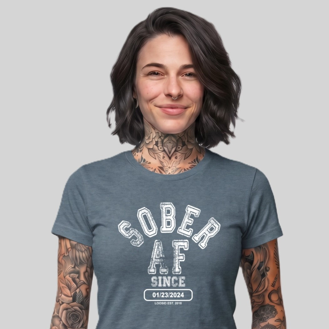 Sober T Shirt | Women's Sober AF Collegiate