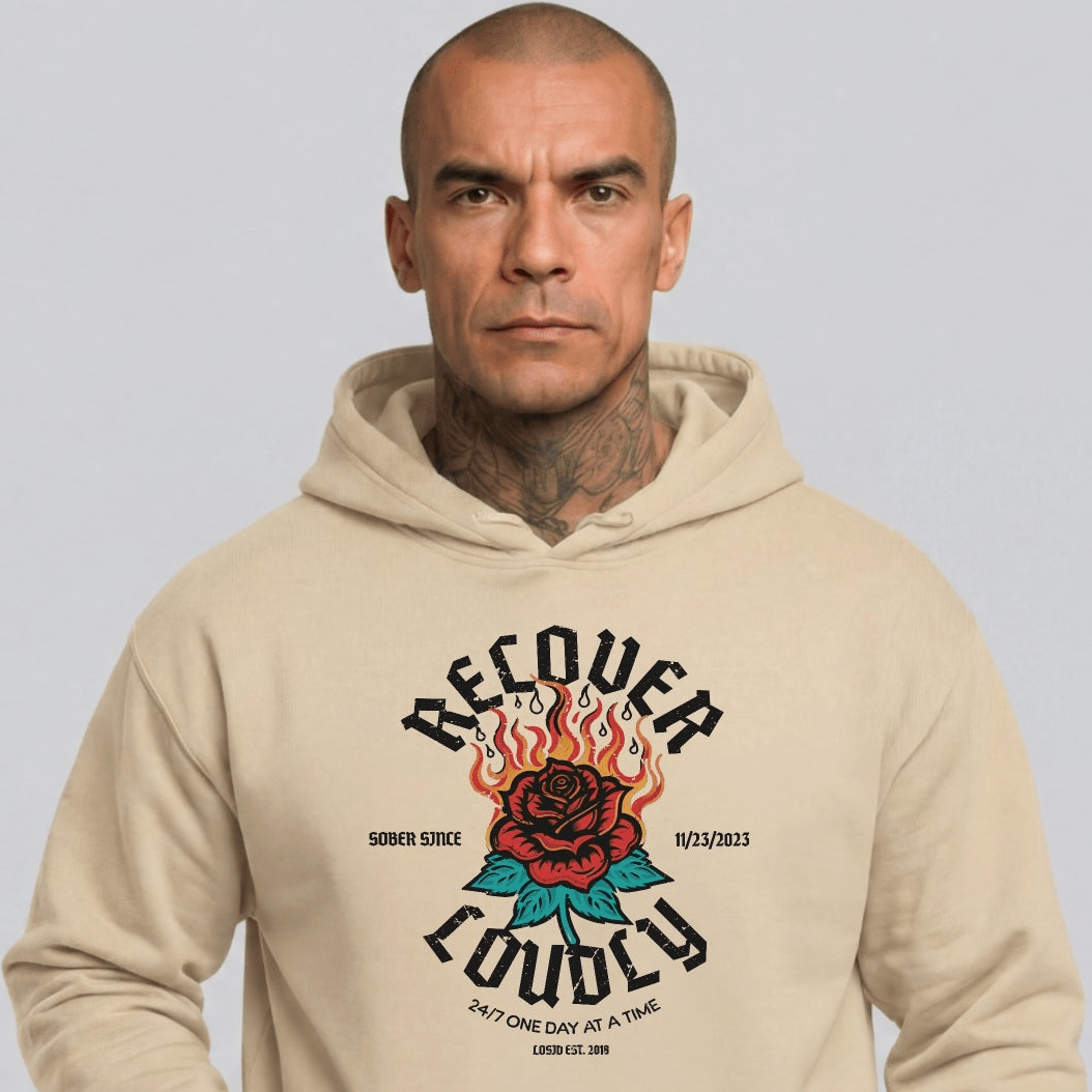 Recovery Hoodie | Recover Loudly Custom Sobriety Date Hoodie