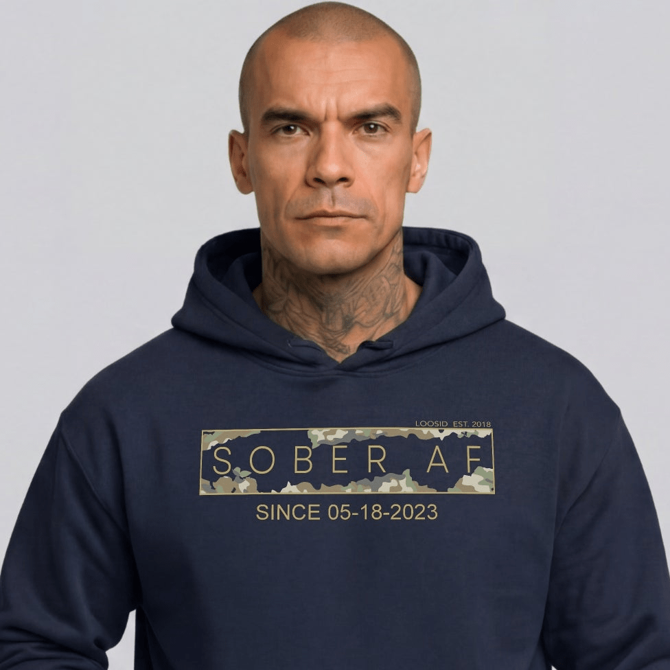 Recovery Hoodie | Men's Sober AF Camo Hoodie