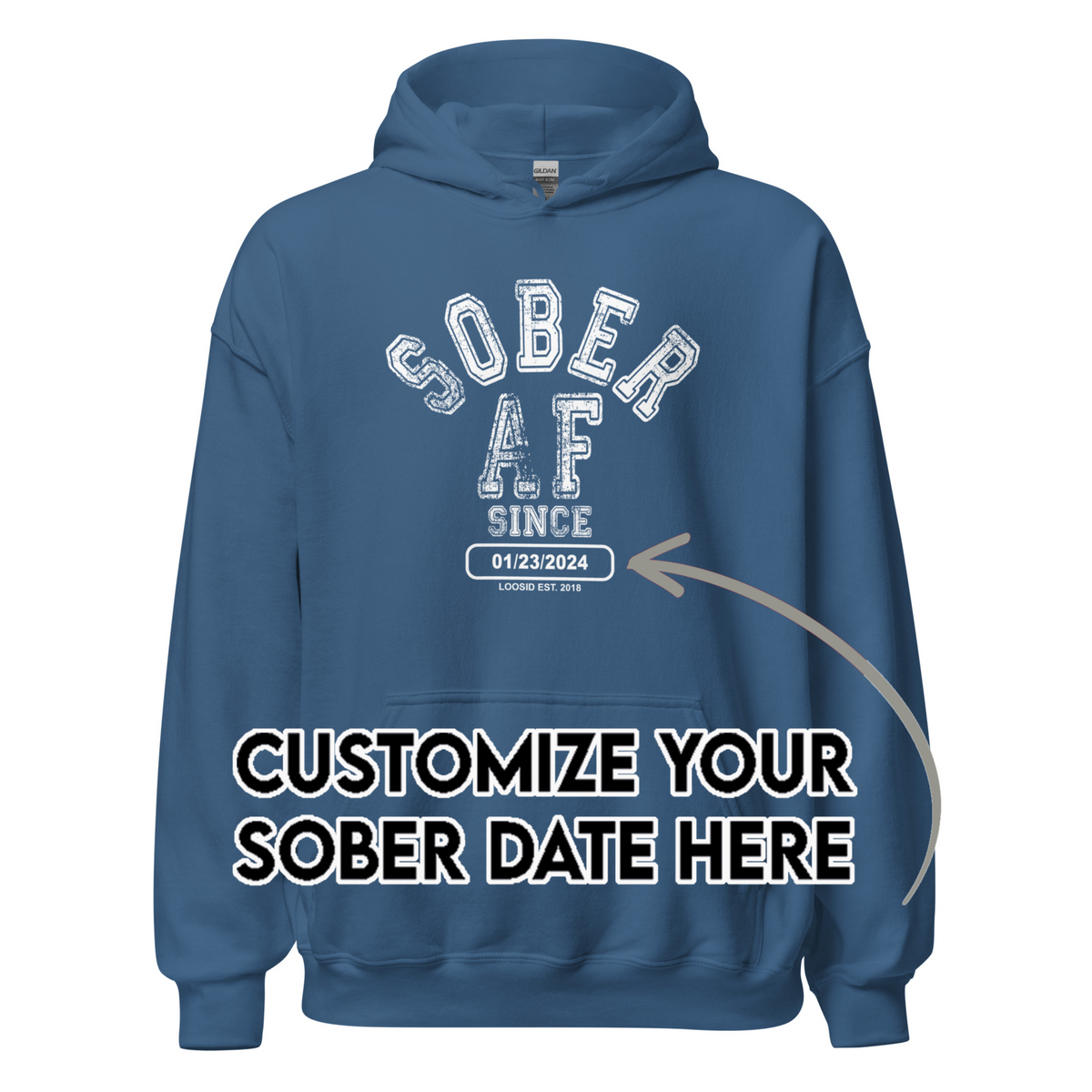 Recovery Hoodie | Men's Sober AF Collegiate